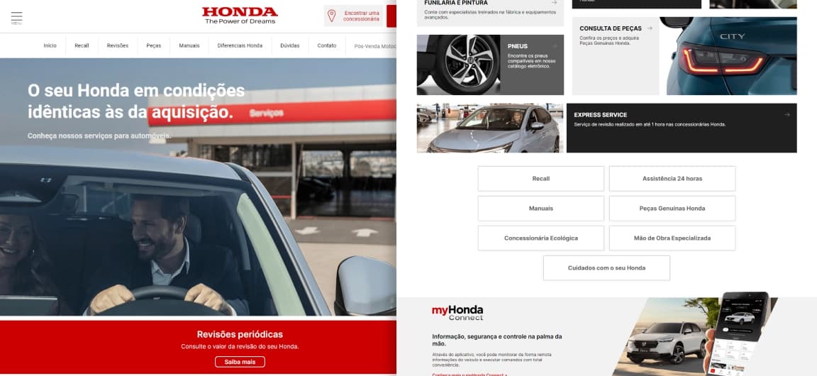 Página de Pós-vendas Auto